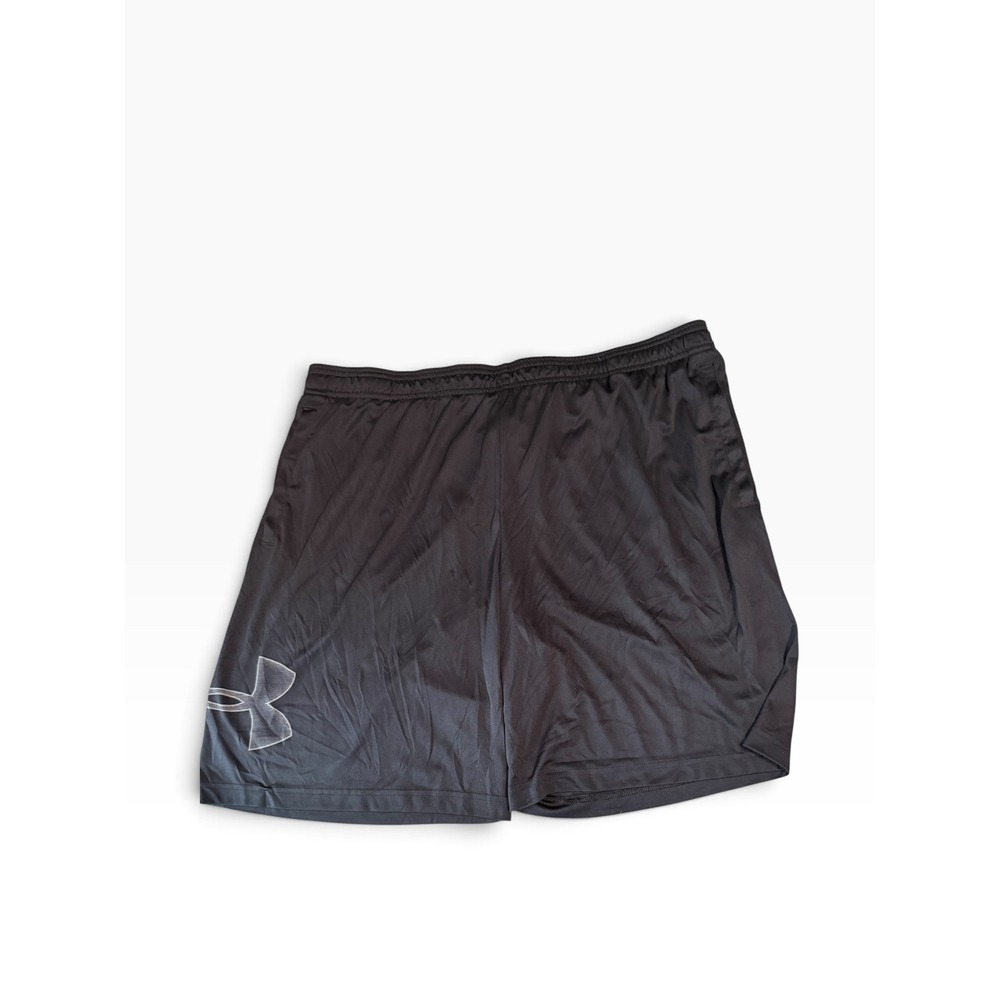 Under Armour HeatGear Mens 2XL Black Loose Fit Athletic Training Shorts Logo